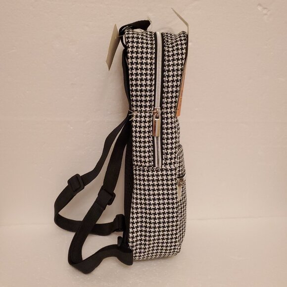 NWT Wild Eye Designs Adjustable Wine Backpack Bag Black White Houndstooth - OS - Picture 3 of 10